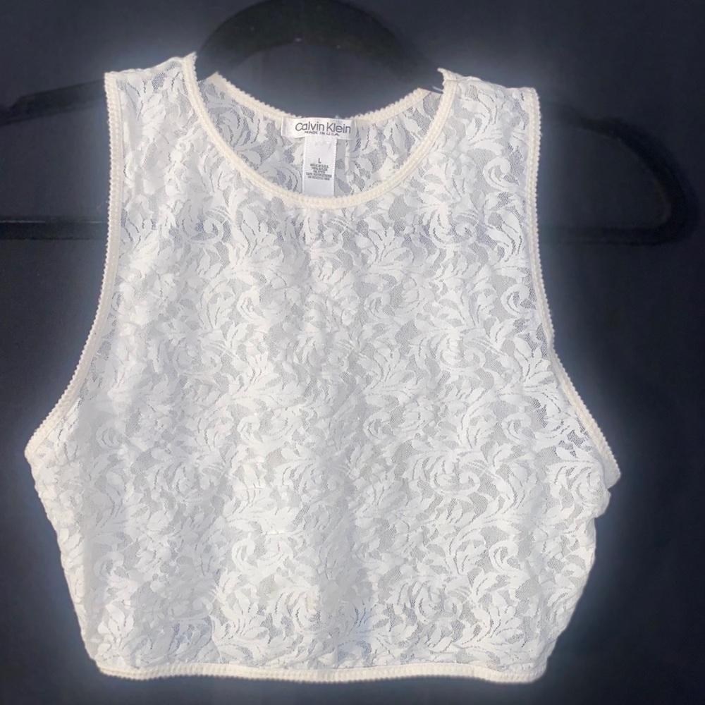 Calvin Klein Crop Lace Top